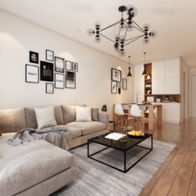 7 cách trang trí phòng khách nhà vuông cho căn hộ chung cư