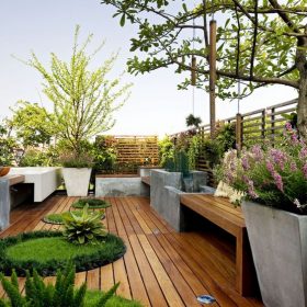 Thiết kế tiểu cảnh vườn sân thượng cho nhà phố